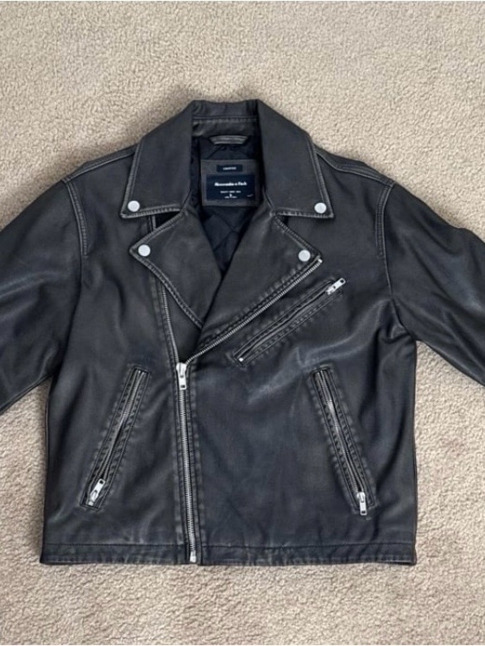 Abercrombie & Fitch Black Leather Biker Jacket